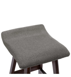 Tabourets de bar lot de 2 gris foncé tissu