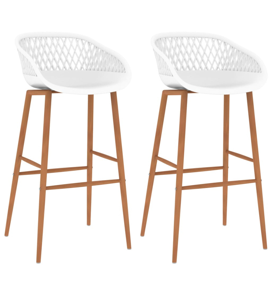 Chaises de bar lot de 2 blanc