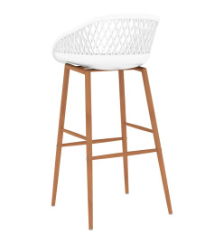 Chaises de bar lot de 2 blanc