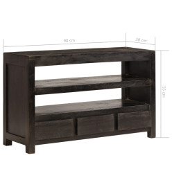 Meuble TV Bois d'acacia solide 90 x 30 x 55 cm Marron foncé