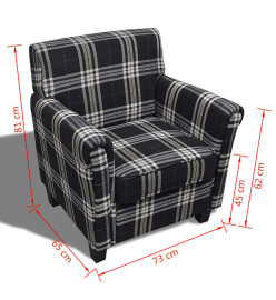 Fauteuil avec coussin Noir Tissu