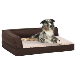 Matelas de lit ergonomique de chien 75x53 cm Polaire aspect lin