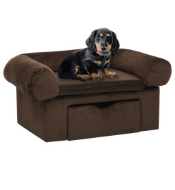 Canapé pour chien avec tiroir Marron 75x50x38 cm Peluche