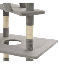 Arbre à chat avec griffoirs en sisal 230-260 cm Gris