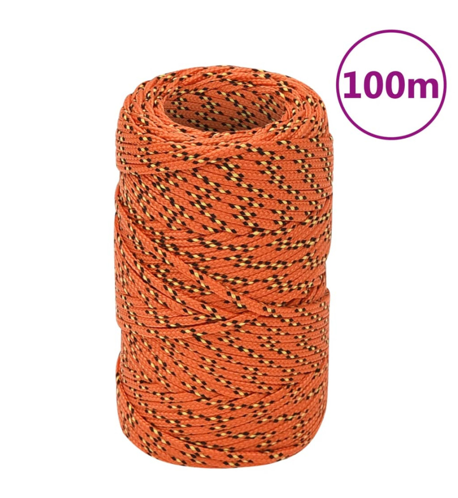 Corde de bateau Orange 2 mm 100 m Polypropylène