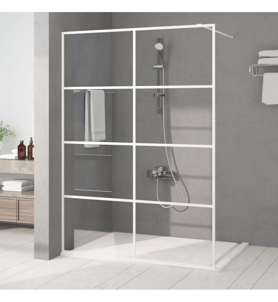 Paroi de douche Blanc 140x195 cm Verre ESG transparent