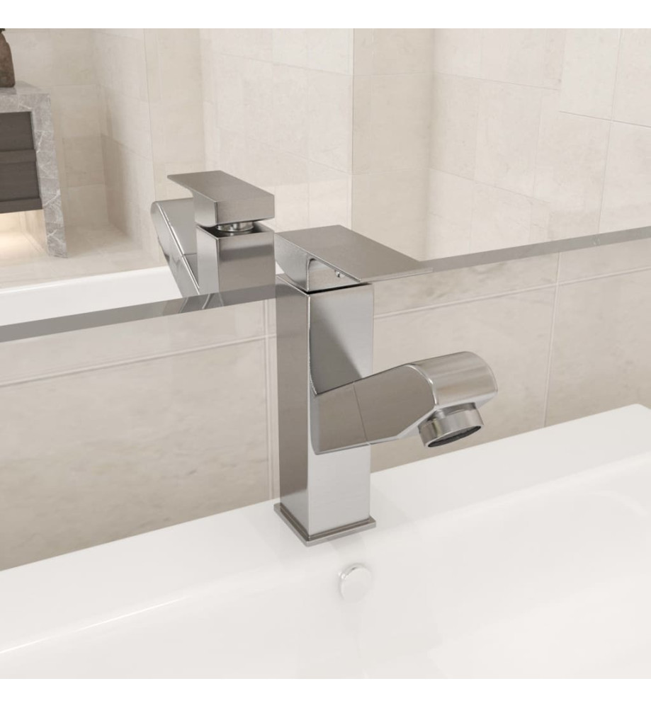 Robinet de lavabo rétractable de bain Argenté 157x172 mm