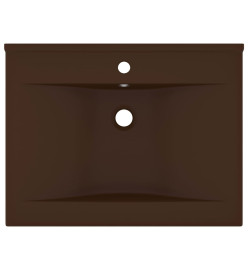 Lavabo avec trou de robinet Marron foncé mat 60x46 cm Céramique