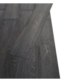 Planches de plancher PVC Non auto-adhésif 4,46 m² 3 mm Noir