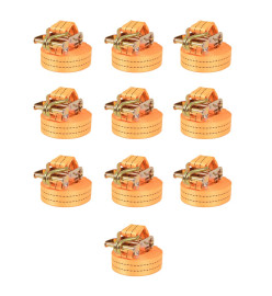 Sangle d’arrimage à cliquet 10 pcs 1 tonne 6 m x 38 mm Orange