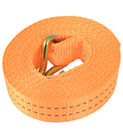 Sangle d’arrimage à cliquet 10 pcs 1 tonne 6 m x 38 mm Orange