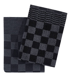 Ensemble de serviettes 50 pcs noir et gris coton