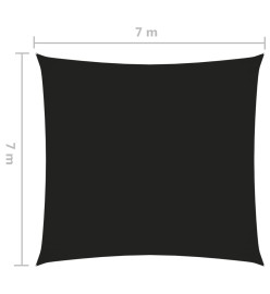 Voile de parasol Tissu Oxford carré 7x7 m Noir