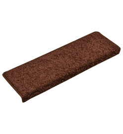 Tapis d'escalier 15 pcs 65x21x4 cm Marron