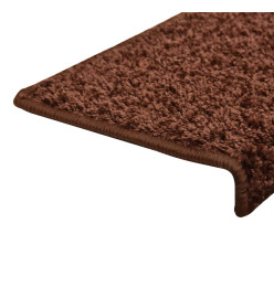 Tapis d'escalier 15 pcs 65x21x4 cm Marron