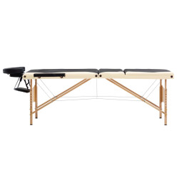 Table de massage pliable 3 zones Bois Noir et beige