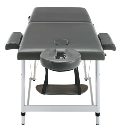 Table de massage 2 zones Cadre en aluminium Anthracite 186x68cm