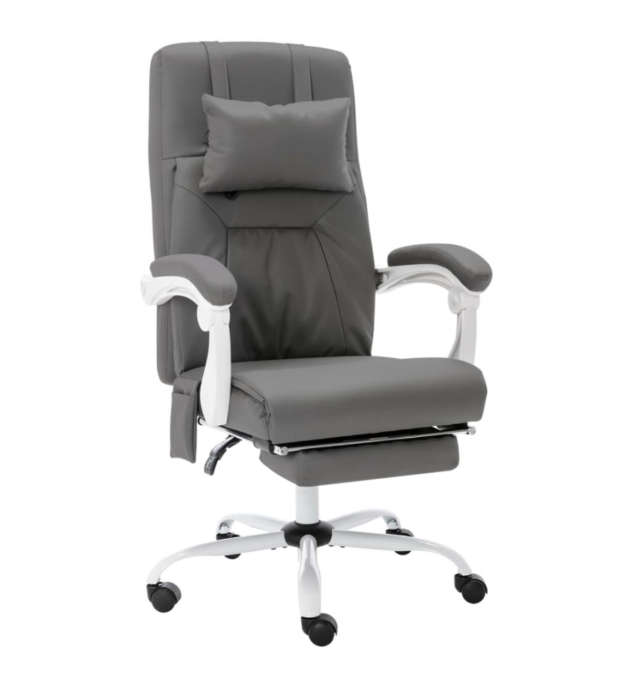 Chaise de bureau de massage Gris Similicuir