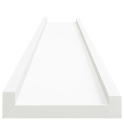 Étagères à rebord pour cadre photo 2 pcs Blanc 80x9x3 cm MDF