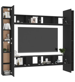 Ensemble de meubles TV 8 pcs Noir Aggloméré