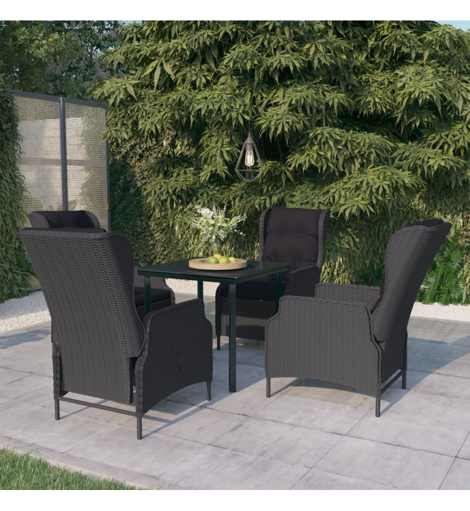 Ensemble de salle à manger de jardin 5 pcs Gris foncé