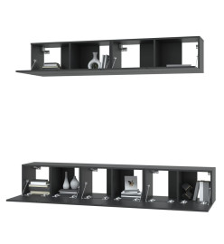 Ensemble de meubles TV 5 pcs Noir Bois d'ingénierie