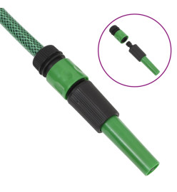 Tuyau d'arrosage avec jeu de raccords vert 0,6" 30 m PVC