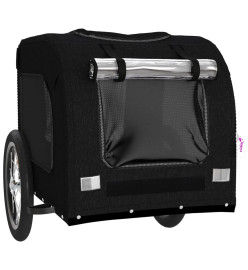 Remorque de vélo pour chien noir tissu oxford et fer