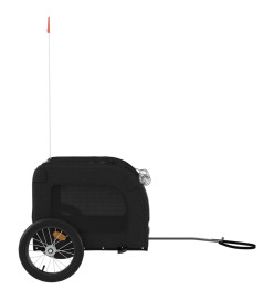 Remorque de vélo pour chien noir tissu oxford et fer