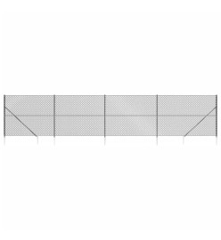 Clôture à mailles losangées avec ancrage anthracite 2,2x10 m