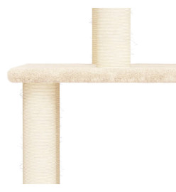 Arbre à chat avec griffoirs en sisal crème 183 cm