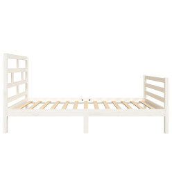 Cadre de lit Blanc Bois de pin massif 90x200 cm