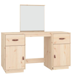 Ensemble de coiffeuse avec miroir Bois de pin solide