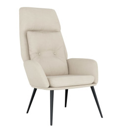 Chaise de relaxation avec repose-pied Crème Tissu microfibre