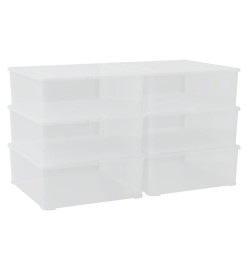 Boîtes de rangement en plastique 6 pcs 5 L empilables