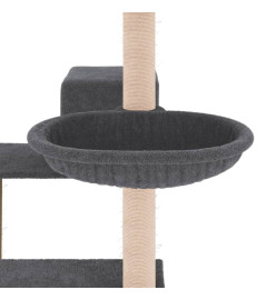 Arbre à chat avec griffoirs en sisal gris foncé 82,5 cm