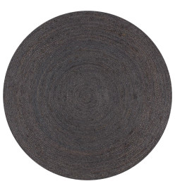 Tapis fait à la main Jute Rond 90 cm Gris foncé