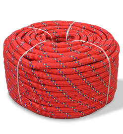 Corde de bateau Polypropylène 12 mm 50 m Rouge