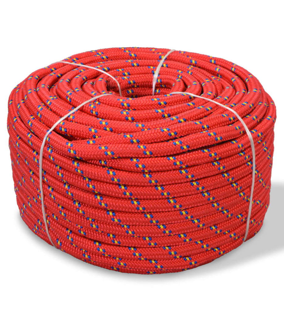 Corde de bateau Polypropylène 8 mm 100 m Rouge