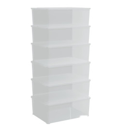 Boîtes de rangement en plastique 6 pcs 10 L empilables