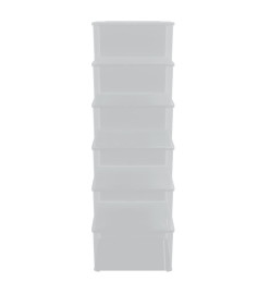 Boîtes de rangement en plastique 6 pcs 10 L empilables