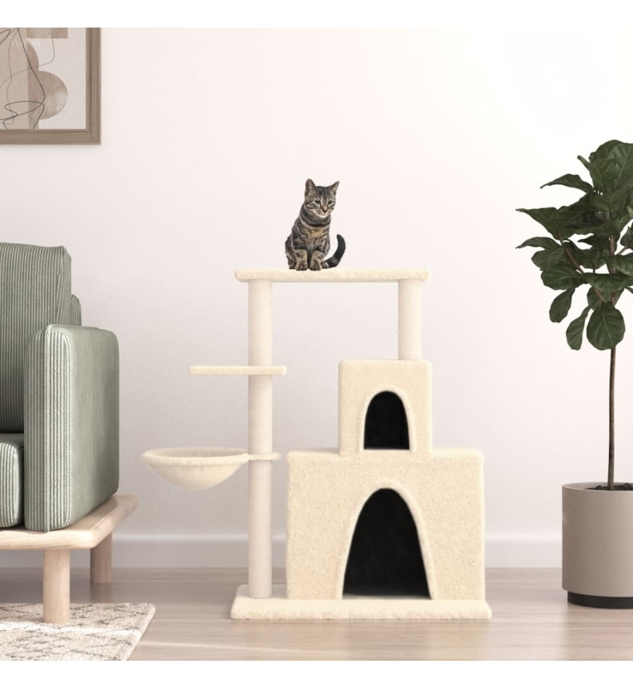 Arbre à chat avec griffoirs en sisal Crème 83 cm