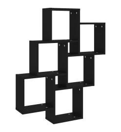 Étagère cube murale Noir 78x15x93 cm Aggloméré