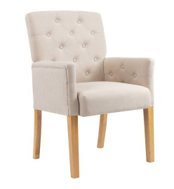 Chaises à manger avec accoudoirs lot de 2 beige tissu