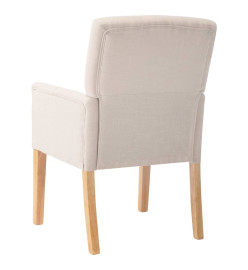 Chaises à manger avec accoudoirs lot de 2 beige tissu