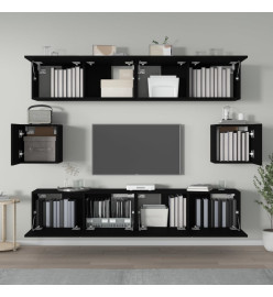 Ensemble de meubles TV 6 pcs Noir Bois d'ingénierie