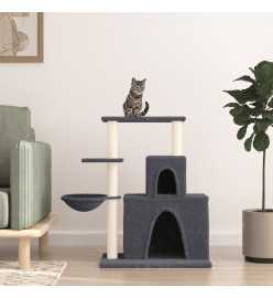 Arbre à chat avec griffoirs en sisal Gris foncé 83 cm