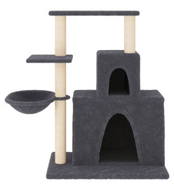 Arbre à chat avec griffoirs en sisal Gris foncé 83 cm