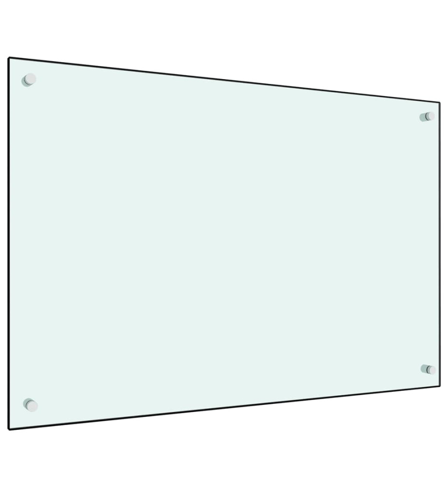 Dosseret de cuisine Blanc 90x60 cm Verre trempé