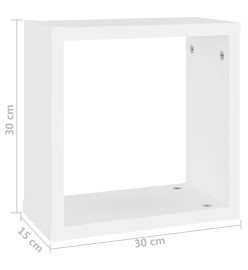 Étagères cube murales 6 pcs Blanc 30x15x30 cm